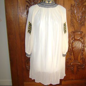 Tibi New York Sheer Peasant Style L/S Blouse, size Small